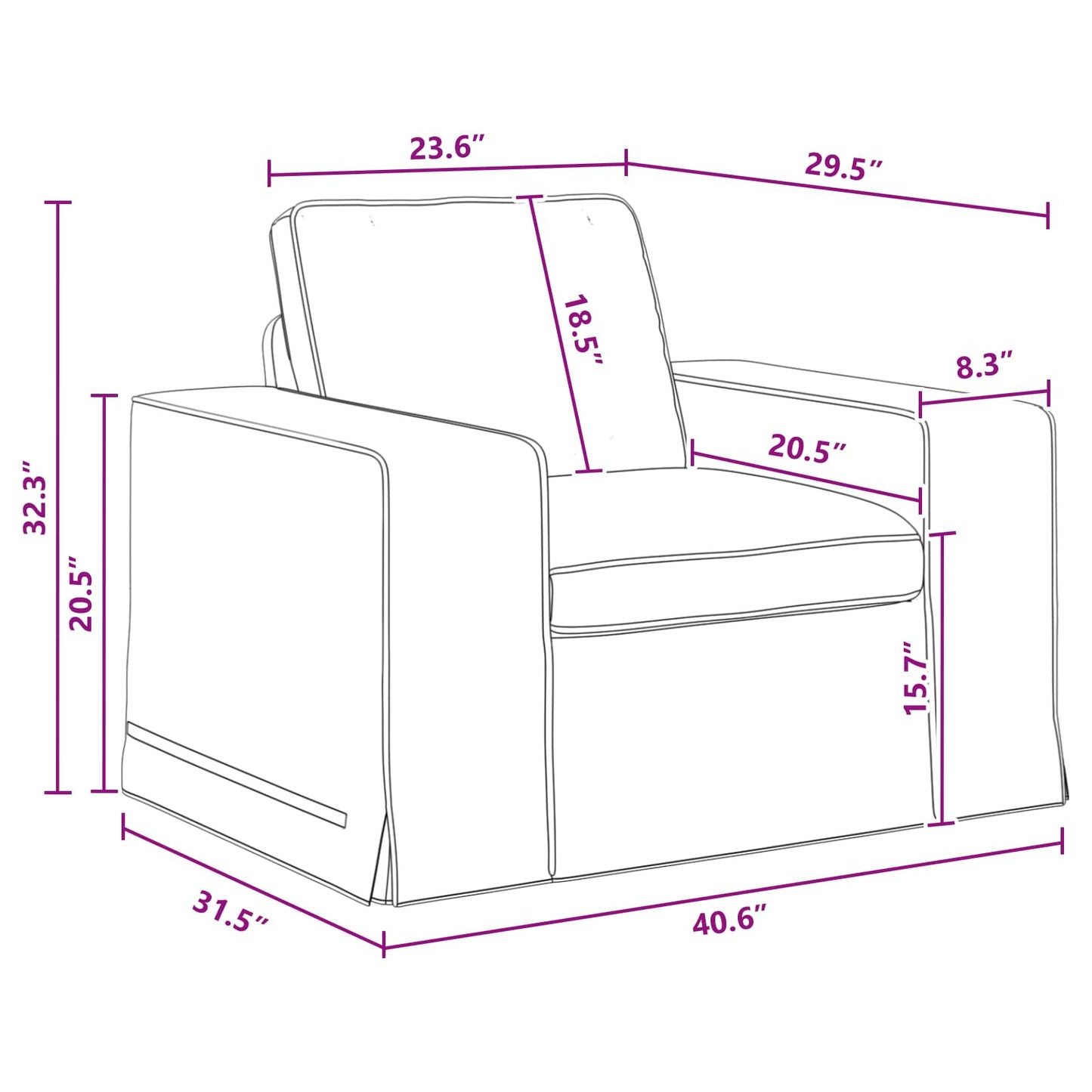 vidaXL Sofa Dunkelgrau 103 x 80 x 82 cm Stoff