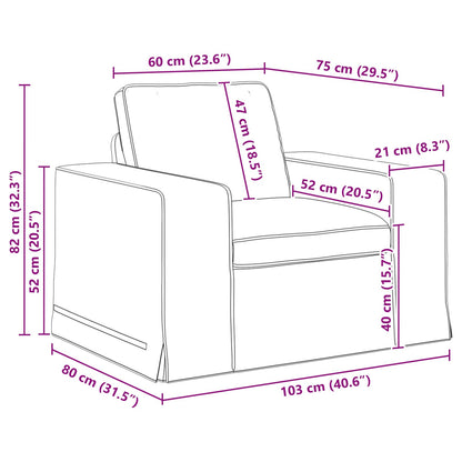 vidaXL Sofa Taupe 103 x 80 x 82 cm Stoff
