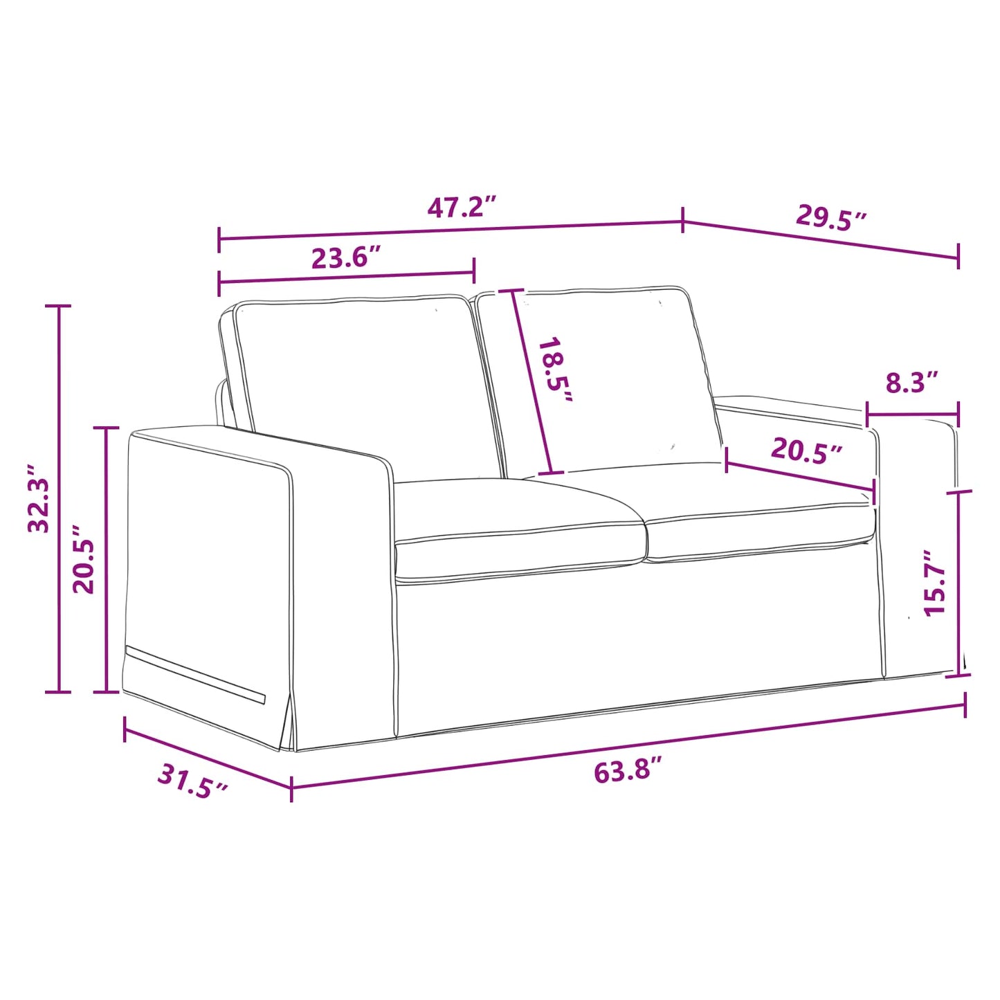 vidaXL Sofa Dunkelgrau 162 x 80 x 82 cm Stoff