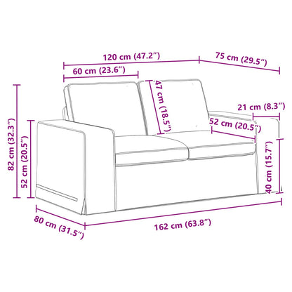 vidaXL Sofa Creme 162 x 80 x 82 cm Stoff