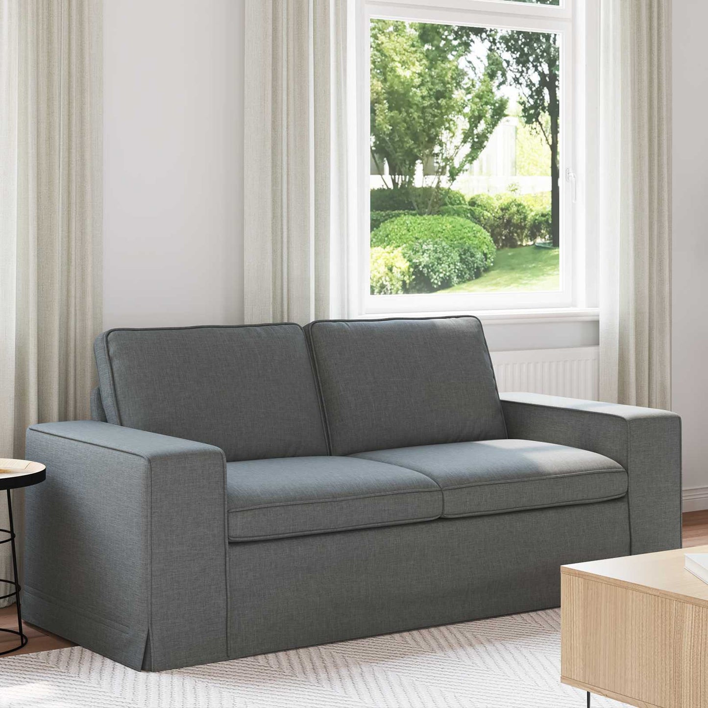 Sofa Dunkelgrau 182 x 80 x 82 cm Stoff