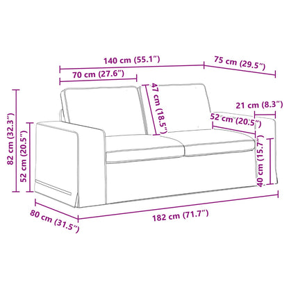 Sofa Dunkelgrau 182 x 80 x 82 cm Stoff