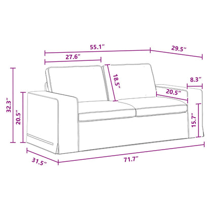 Sofa Dunkelgrau 182 x 80 x 82 cm Stoff