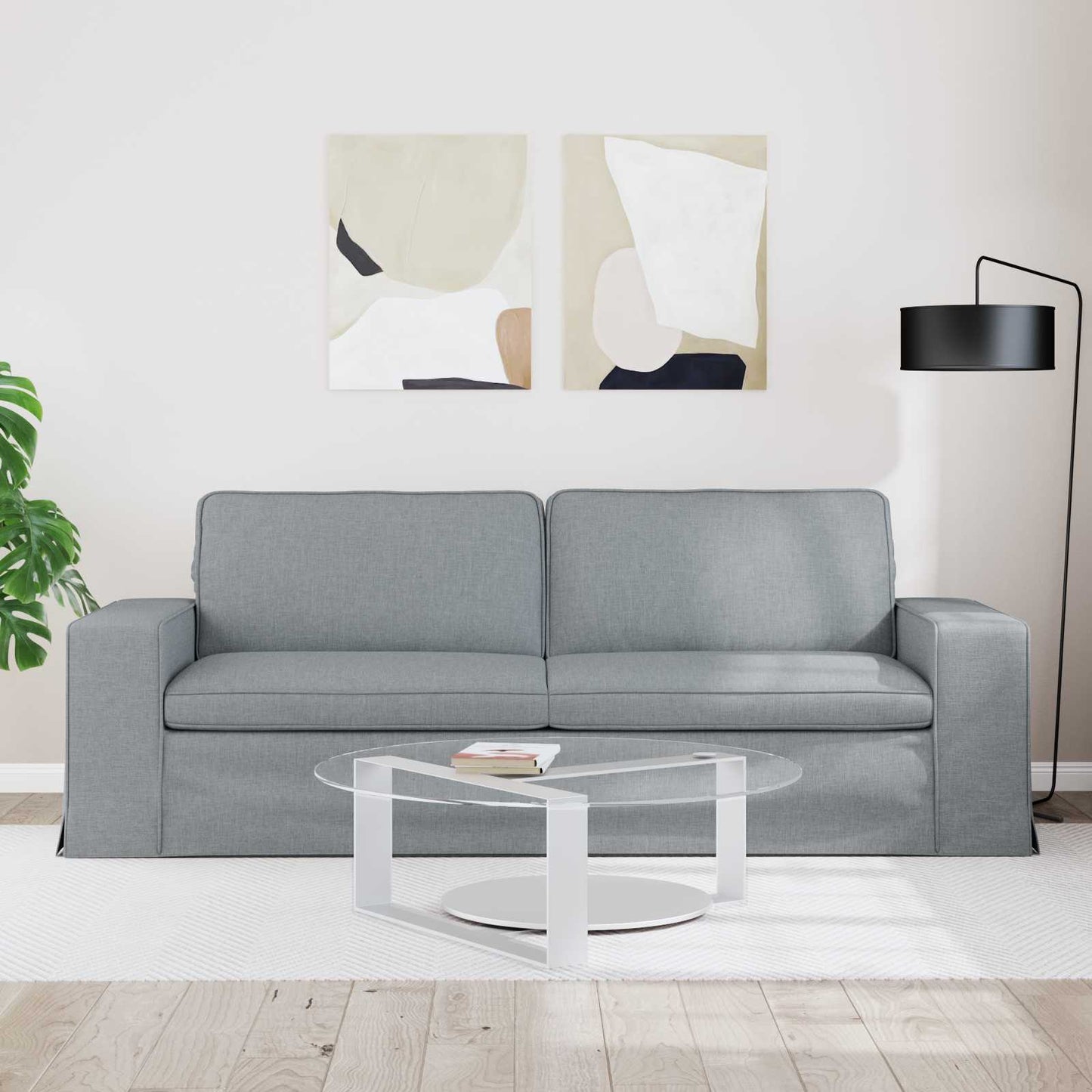 vidaXL Sofa Hellgrau 222 x 80 x 82 cm Stoff