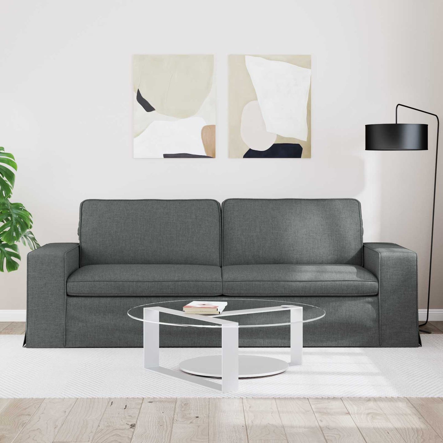 vidaXL Sofa Dunkelgrau 222 x 80 x 82 cm Stoff