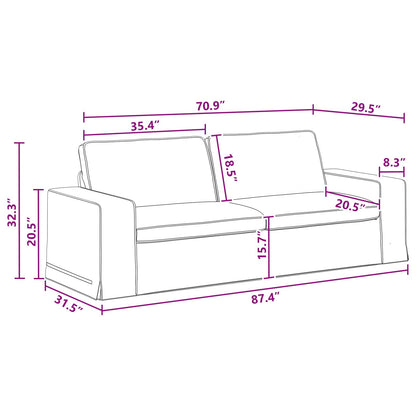 vidaXL Sofa Dunkelgrau 222 x 80 x 82 cm Stoff