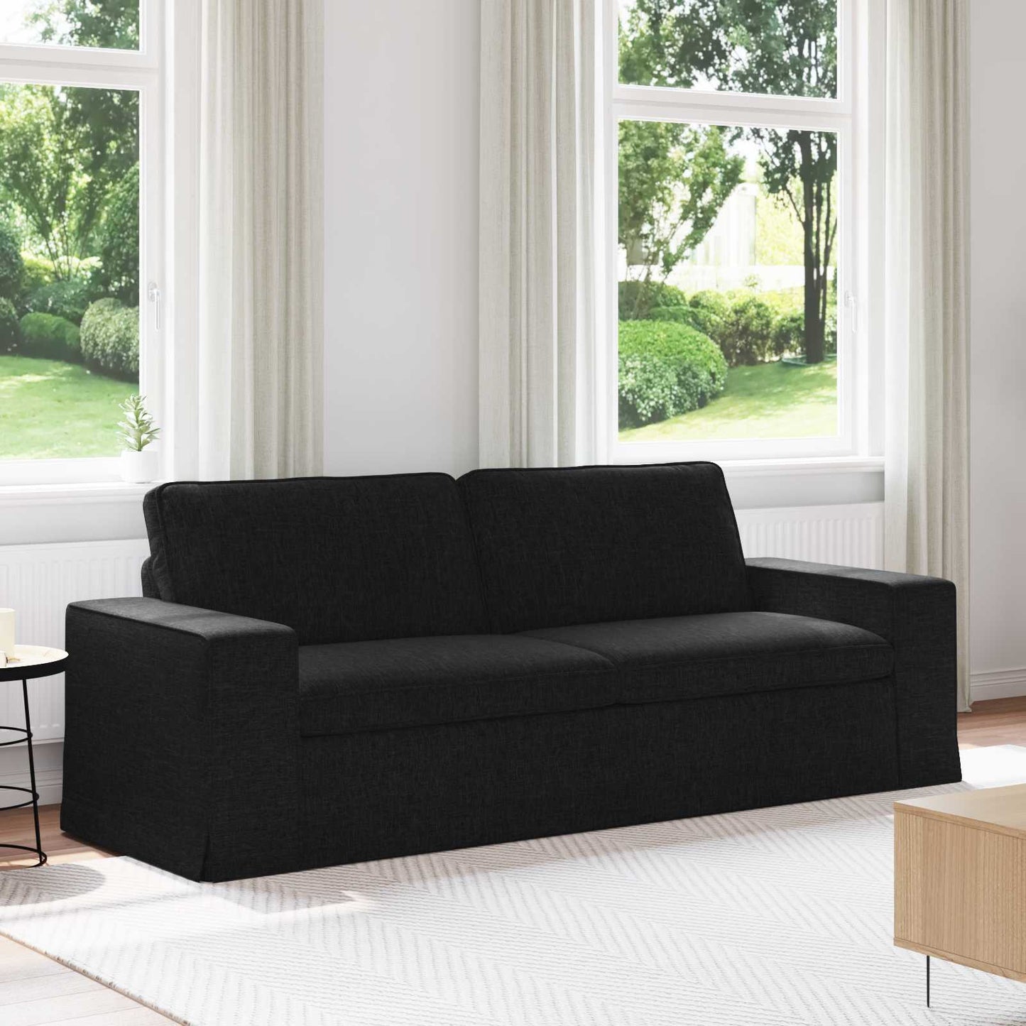 vidaXL Sofa Schwarz 222 x 80 x 82 cm Stoff