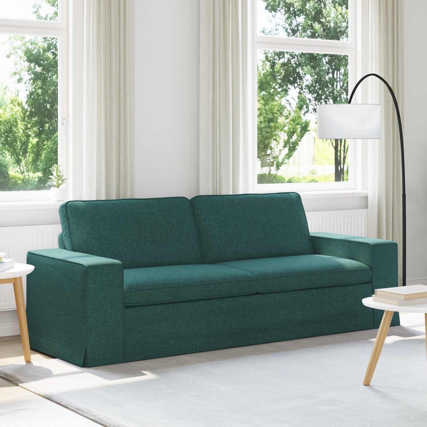 vidaXL Sofa Dunkelgrün 222 x 80 x 82 cm Stoff