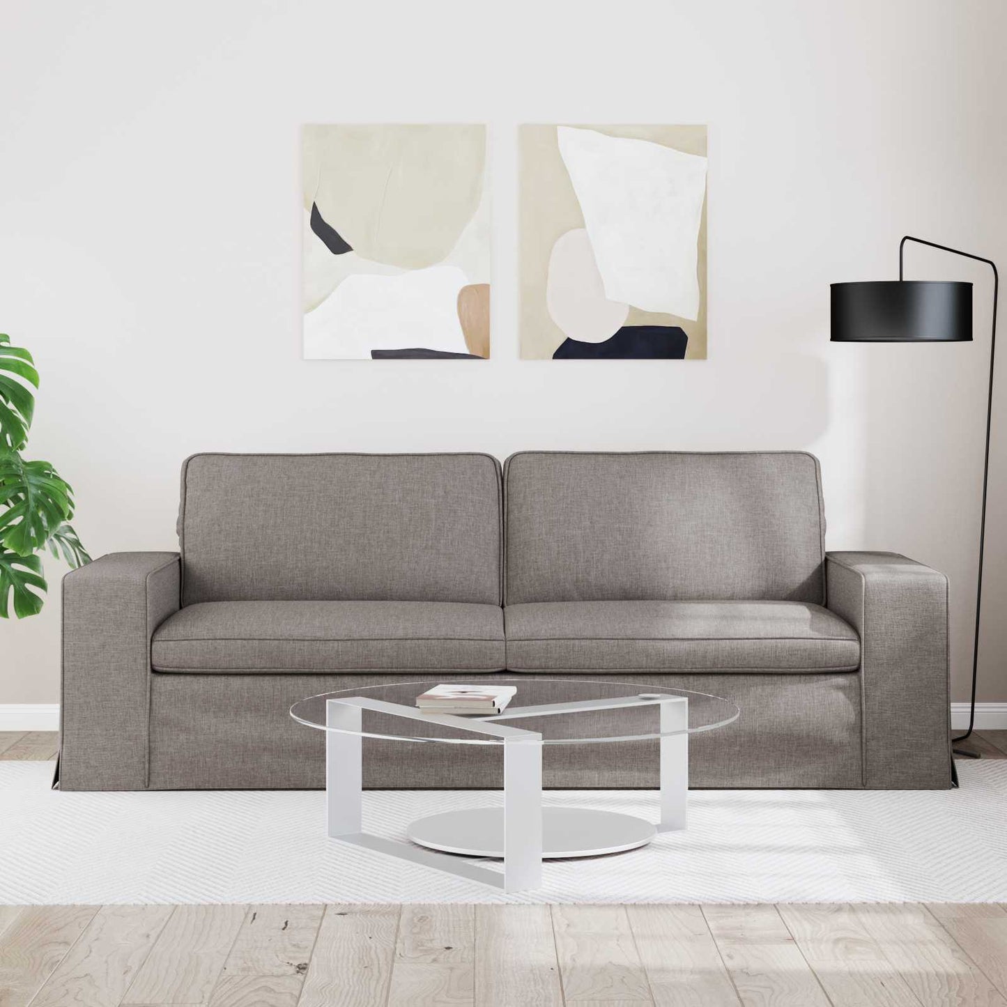vidaXL Sofa Taupe 222 x 80 x 82 cm Stoff