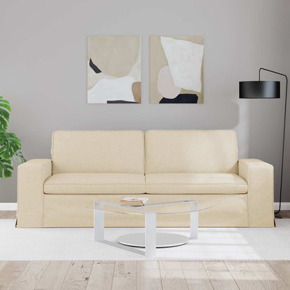 vidaXL Sofa Creme 222 x 80 x 82 cm Stoff
