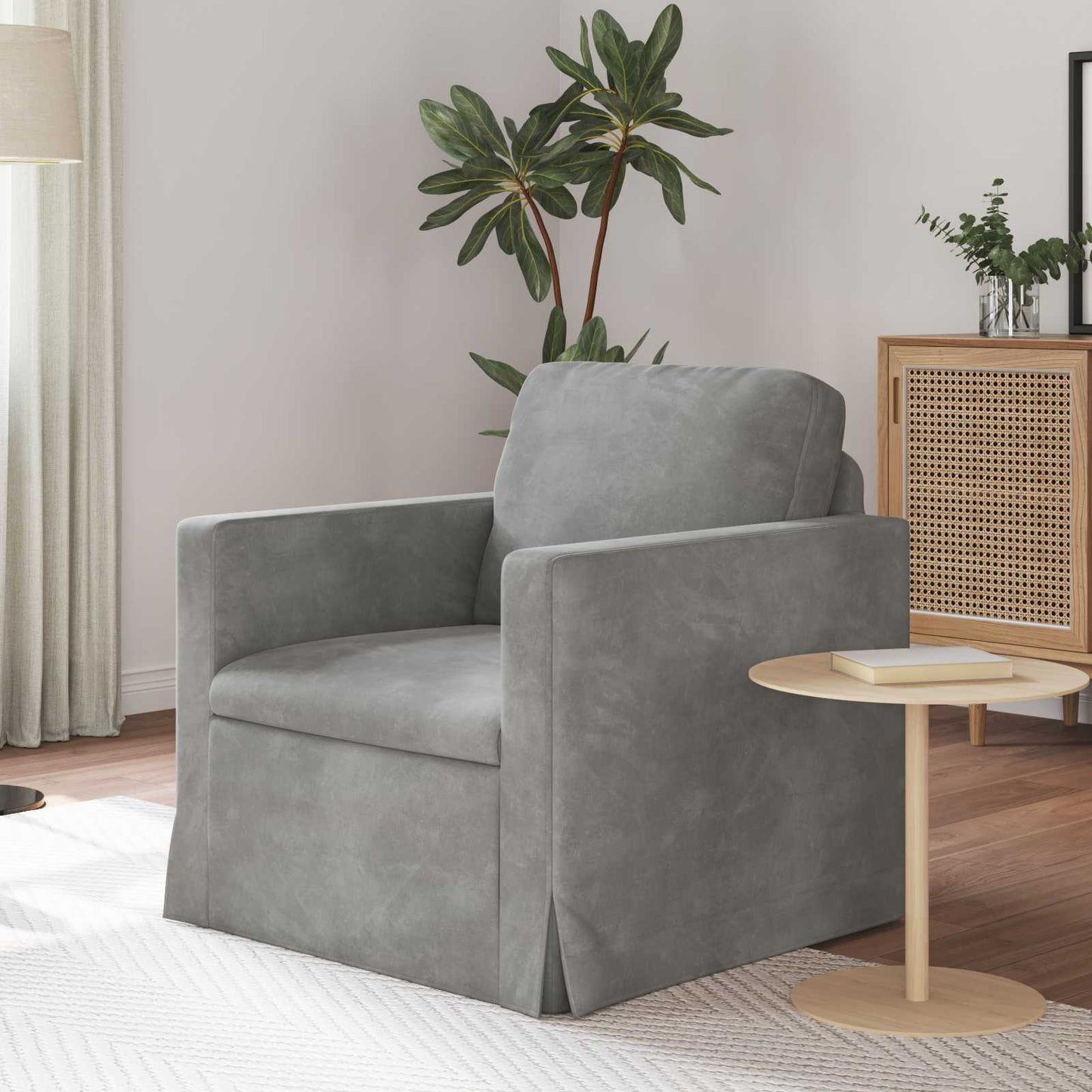 vidaXL Sofa Hellgrau 78 x 78 x 80 cm Samt