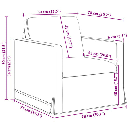 vidaXL Sofa Blau 78 x 78 x 80 cm Samt