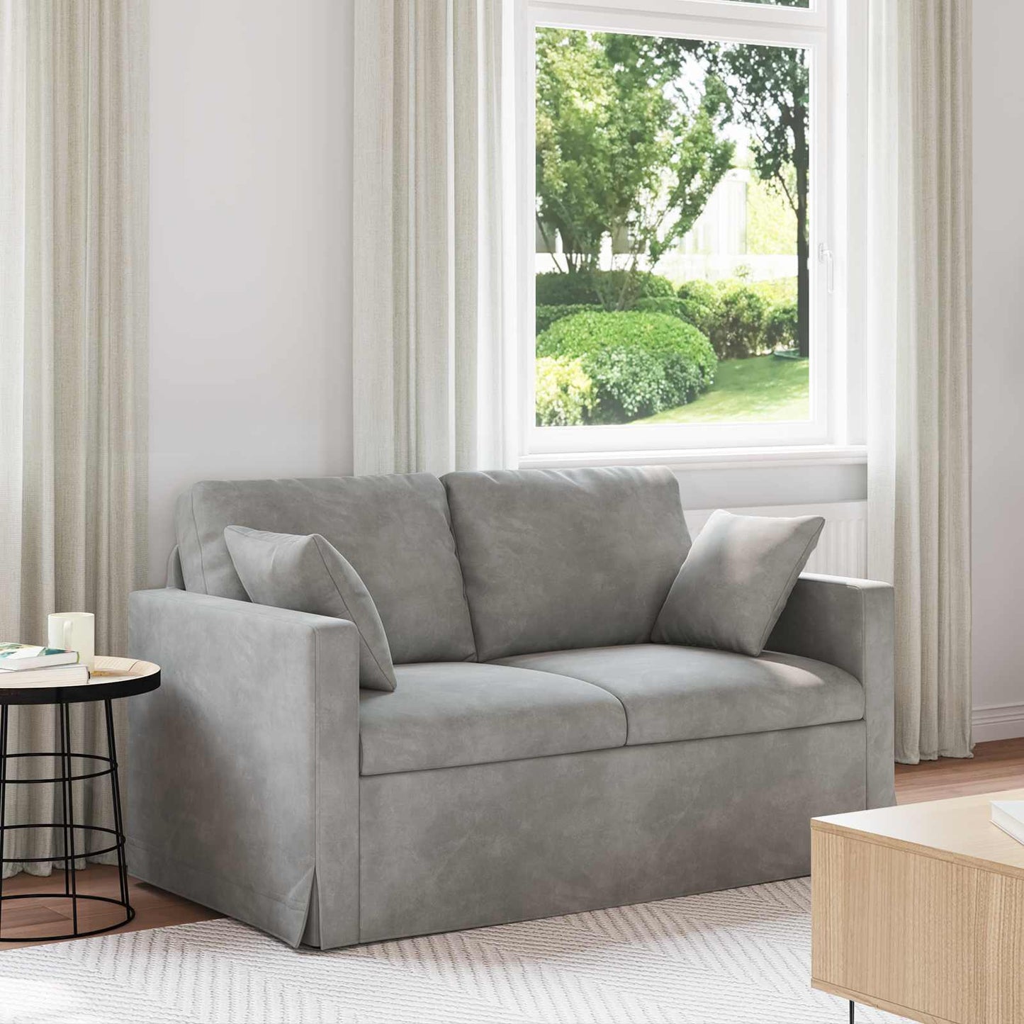 vidaXL Sofa Hellgrau 138 x 78 x 80 cm Samt