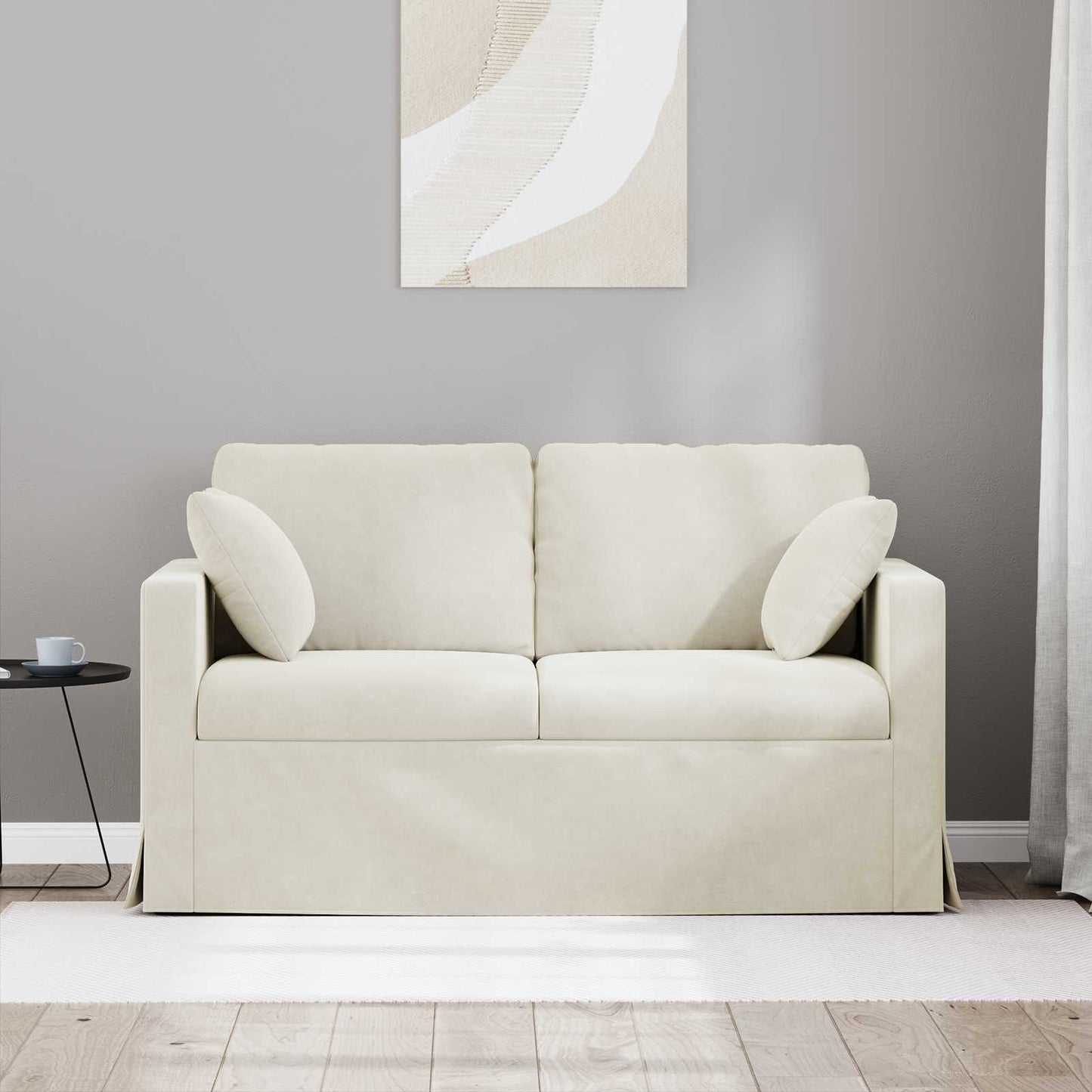 vidaXL Sofa Creme 138 x 78 x 80 cm Samt