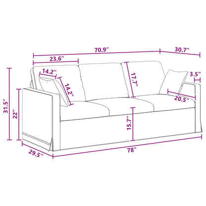 vidaXL Sofa Dunkelgrau 198 x 78 x 80 cm Samt