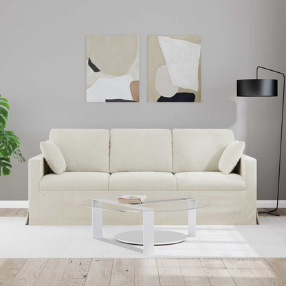 vidaXL Sofa Creme 198 x 78 x 80 cm Samt