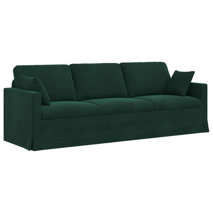 Sofa Dunkelgrün 228 x 78 x 80 cm Samt