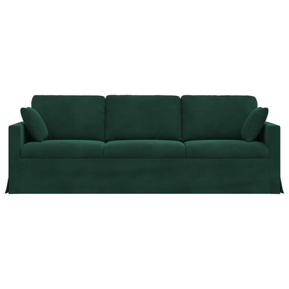 Sofa Dunkelgrün 228 x 78 x 80 cm Samt