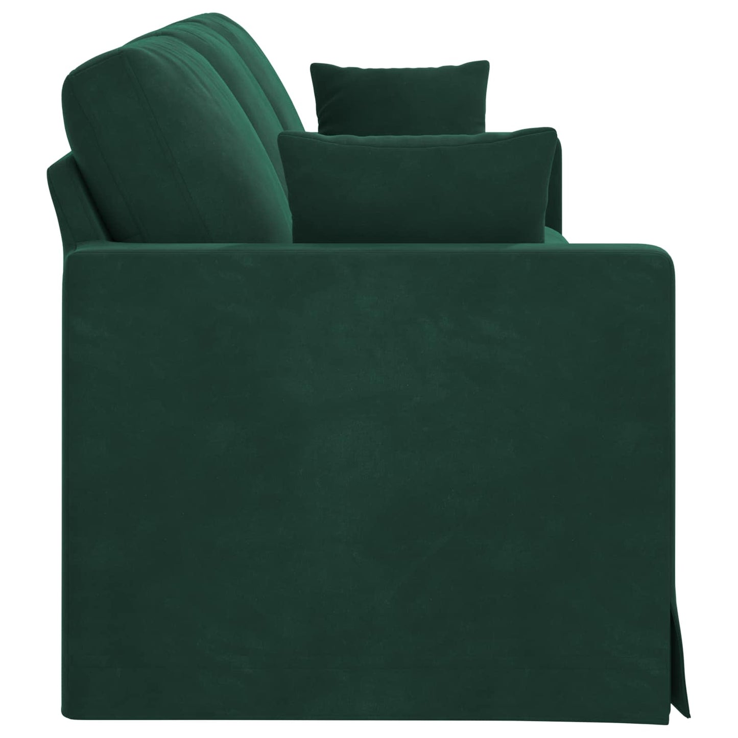 Sofa Dunkelgrün 228 x 78 x 80 cm Samt