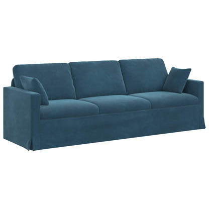 Sofa Blau 228 x 78 x 80 cm Samt