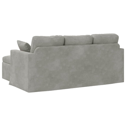 vidaXL Sofa Hellgrau 198 x 134 x 80 cm Samt