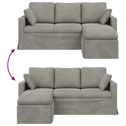 vidaXL Sofa Hellgrau 198 x 134 x 80 cm Samt