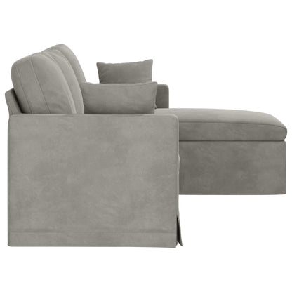 vidaXL Sofa Hellgrau 198 x 134 x 80 cm Samt