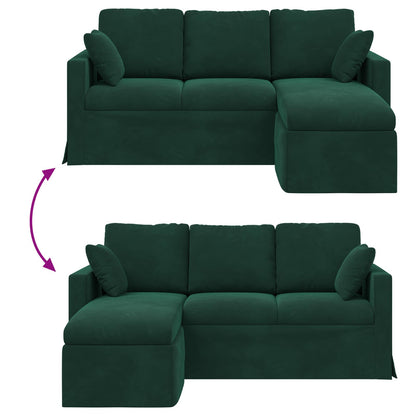 vidaXL Sofa Dunkelgrün 198 x 134 x 80 cm Samt