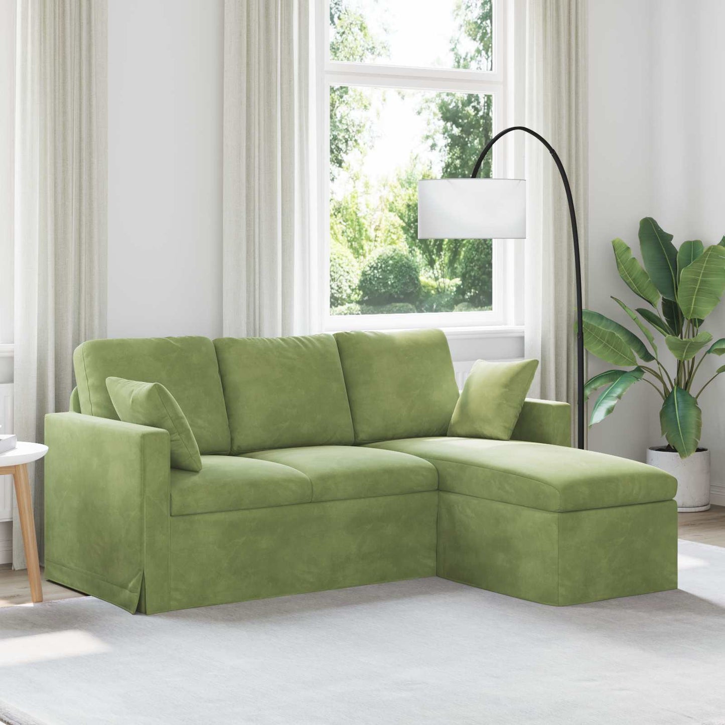 vidaXL Sofa Hellgrün 198 x 134 x 80 cm Samt