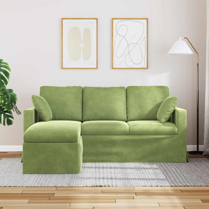 vidaXL Sofa Hellgrün 198 x 134 x 80 cm Samt