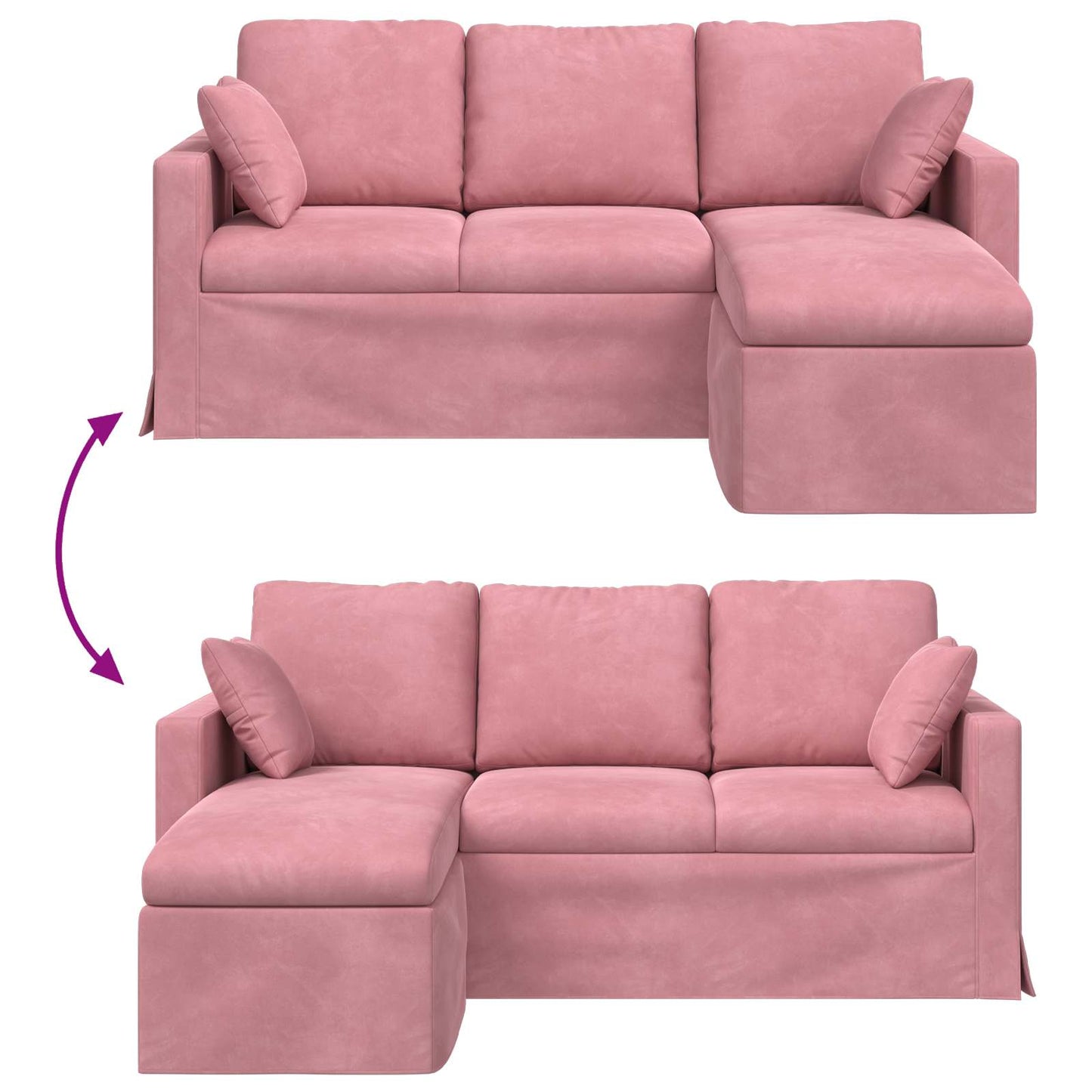 vidaXL Sofa Rosa 198 x 134 x 80 cm Samt