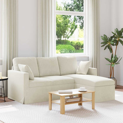 vidaXL Sofa Creme 198 x 134 x 80 cm Samt