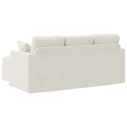 vidaXL Sofa Creme 198 x 134 x 80 cm Samt