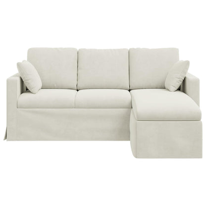 vidaXL Sofa Creme 198 x 134 x 80 cm Samt