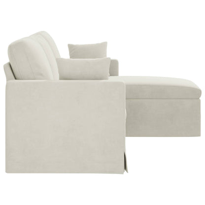 vidaXL Sofa Creme 198 x 134 x 80 cm Samt