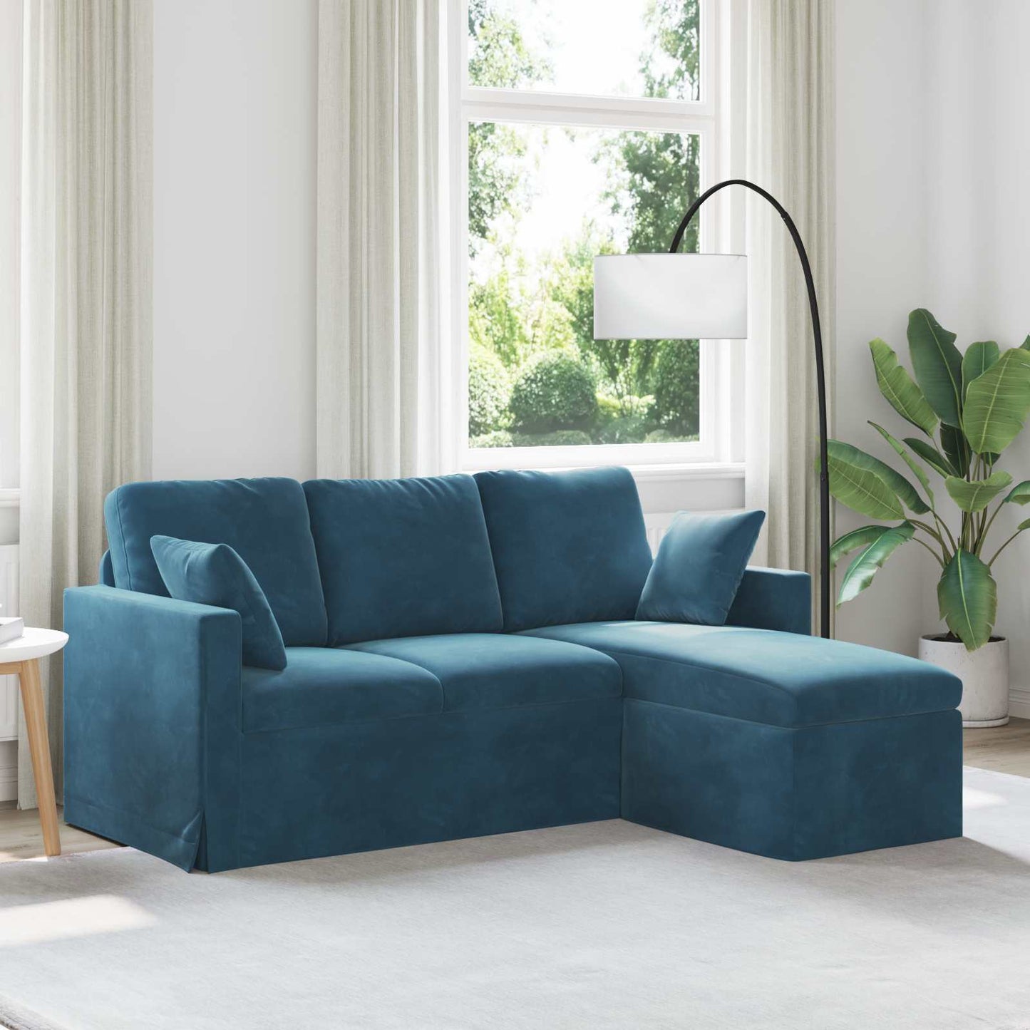 vidaXL Canapé bleu 198 x 134 x 80 cm Velours