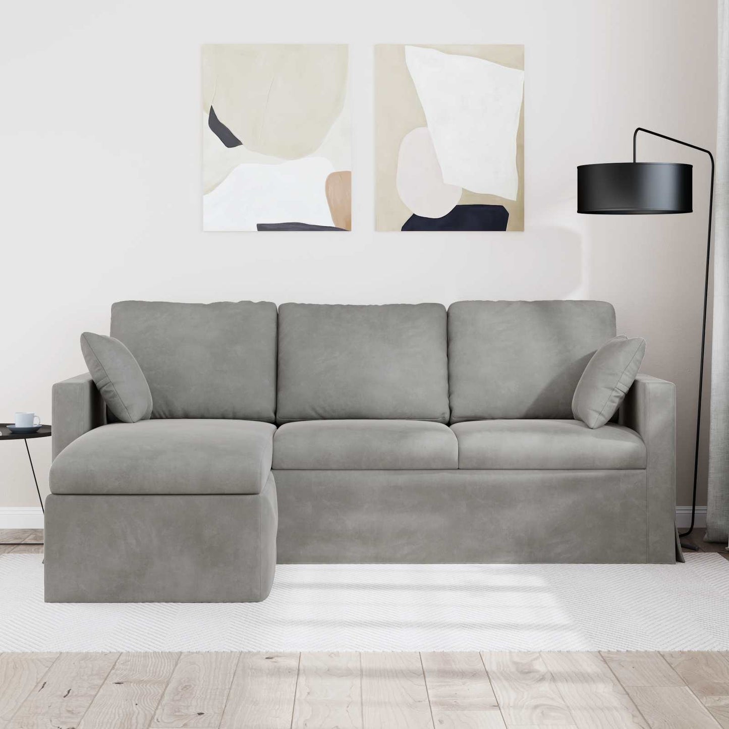 vidaXL Sofa Hellgrau 198 x 134 x 80 cm Samt