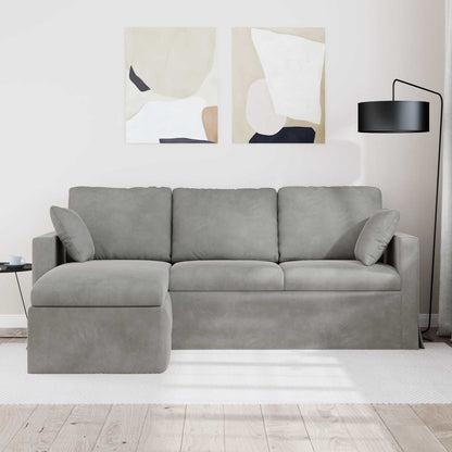 vidaXL Sofa Hellgrau 198 x 134 x 80 cm Samt