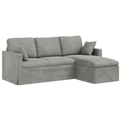 vidaXL Sofa Hellgrau 198 x 134 x 80 cm Samt