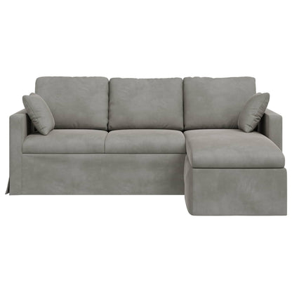 vidaXL Sofa Hellgrau 198 x 134 x 80 cm Samt
