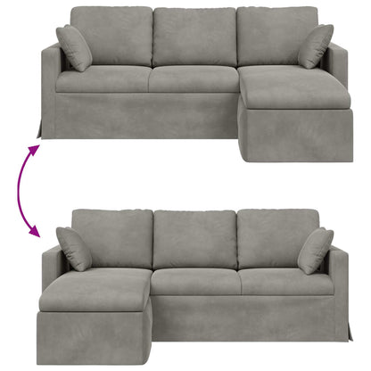 vidaXL Sofa Hellgrau 198 x 134 x 80 cm Samt