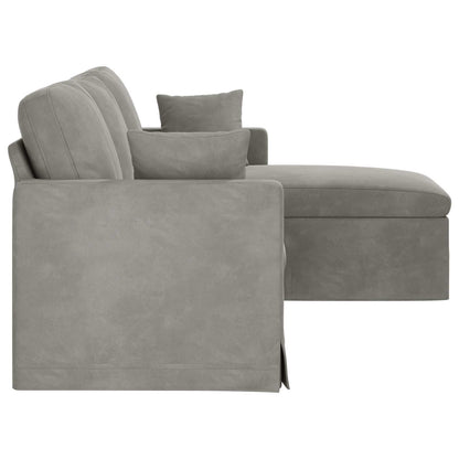 vidaXL Sofa Hellgrau 198 x 134 x 80 cm Samt