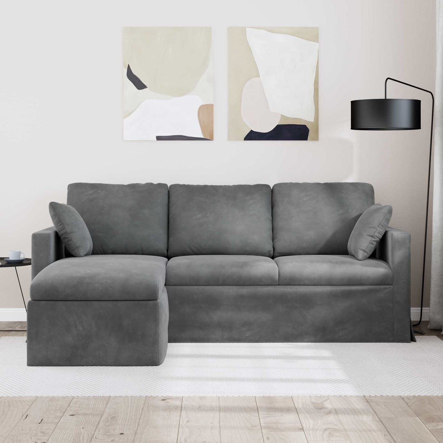 vidaXL Sofa Dunkelgrau 198 x 134 x 80 cm Samt
