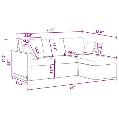 vidaXL Sofa Dunkelgrau 198 x 134 x 80 cm Samt
