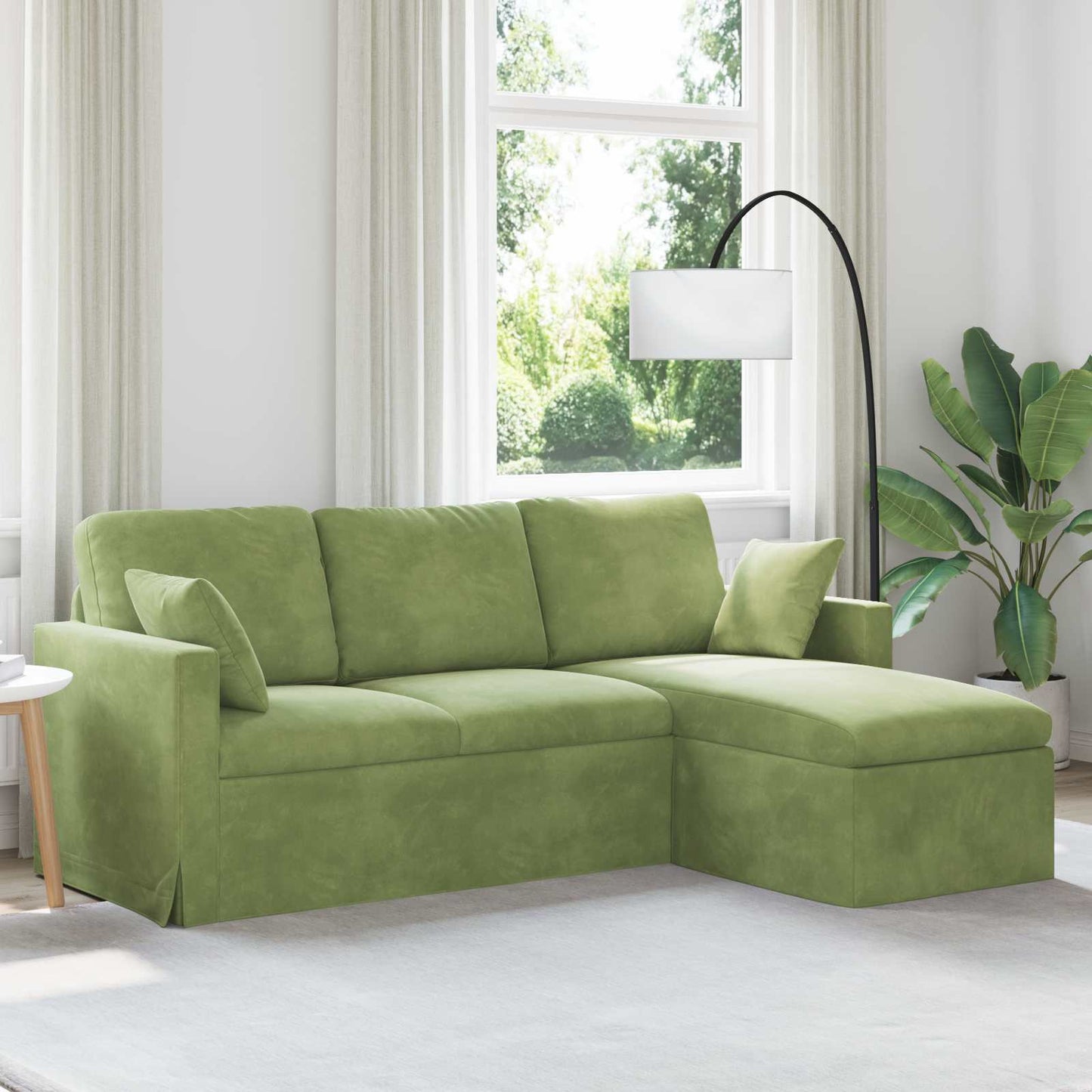 vidaXL Sofa Hellgrün 198 x 134 x 80 cm Samt