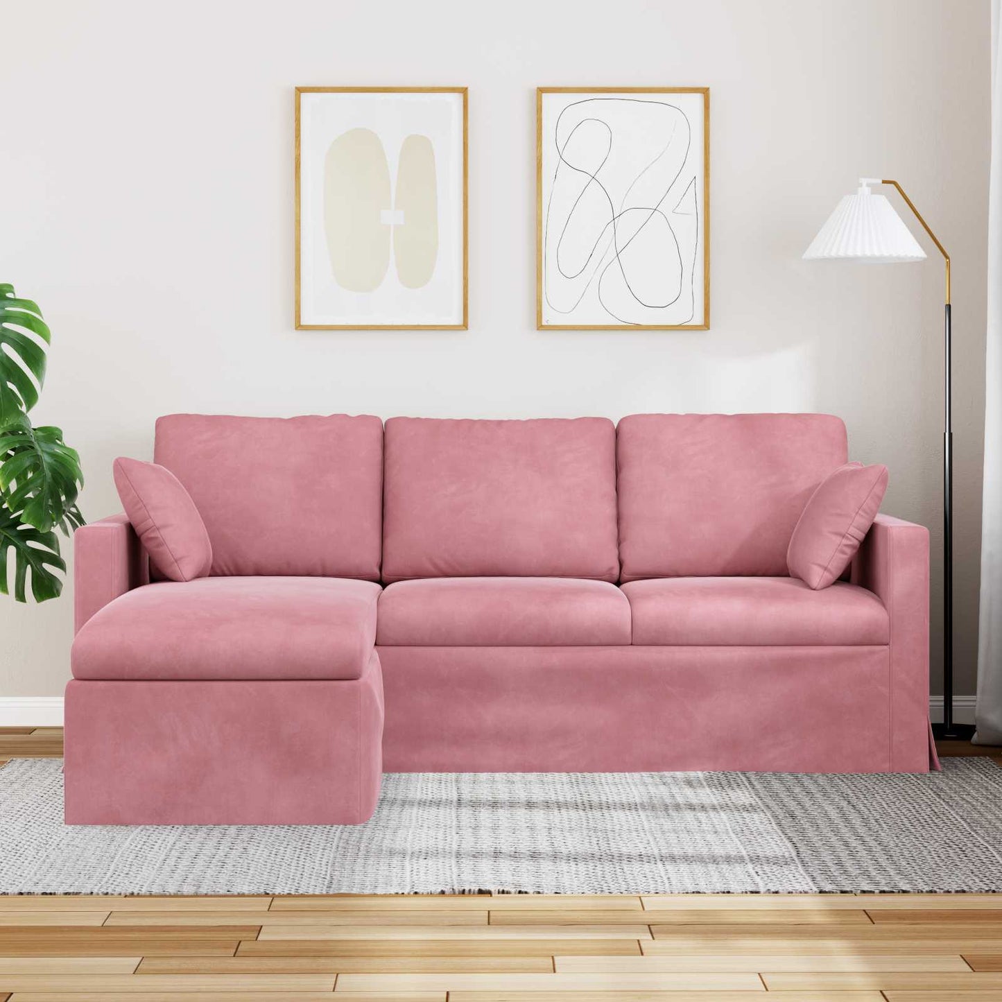 vidaXL Canapé Rose 198 x 134 x 80 cm Velours