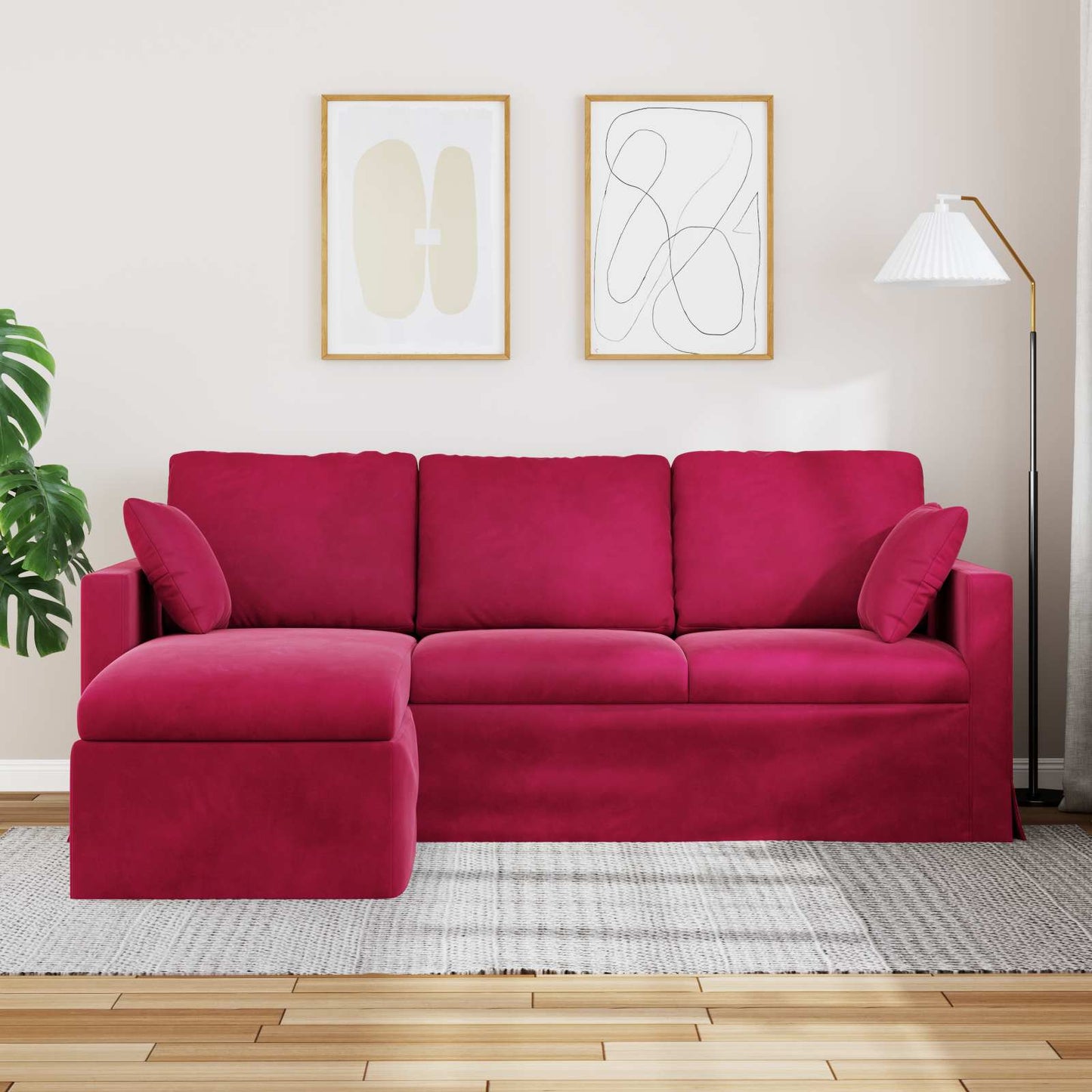 vidaXL Sofa Weinrot 198 x 134 x 80 cm Samt