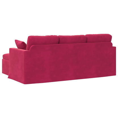 vidaXL Sofa Weinrot 198 x 134 x 80 cm Samt