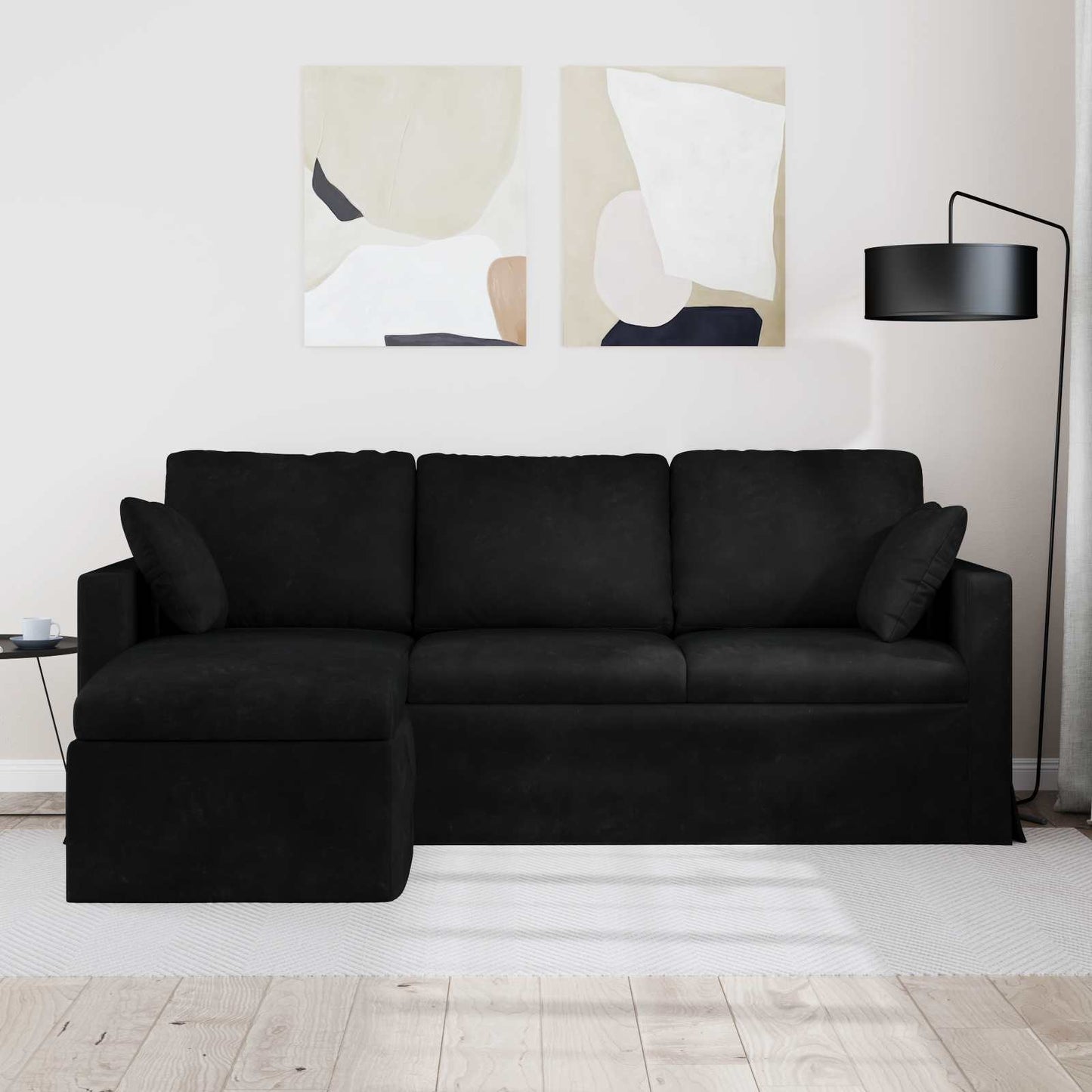 vidaXL Sofa Schwarz 198 x 134 x 80 cm Samt