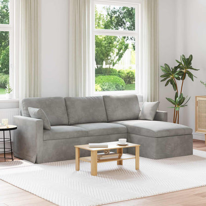 vidaXL Sofa Hellgrau 198 x 134 x 80 cm Samt
